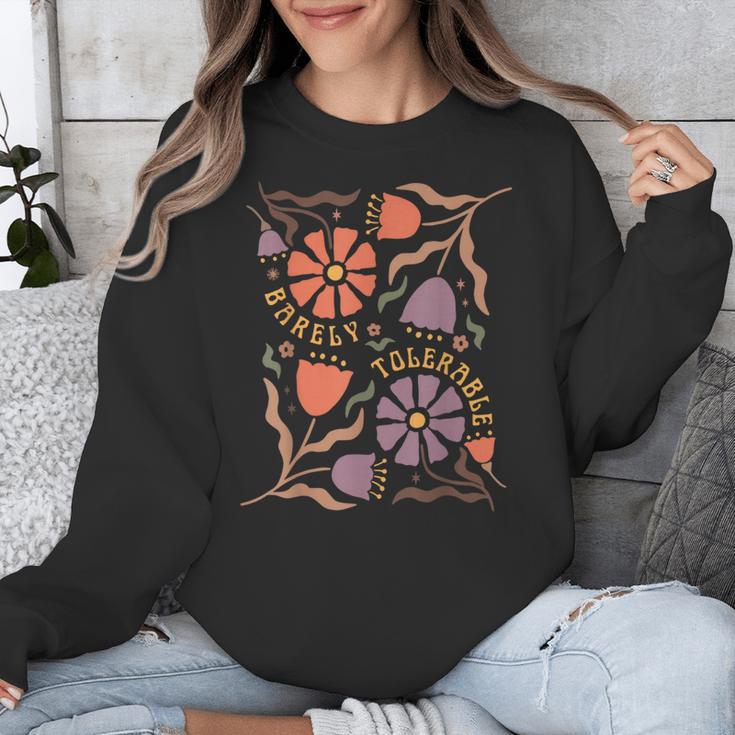 Floral Pride & Prejudice Barely Tolerable Book Lover Bookish Unisex Sweatshirt