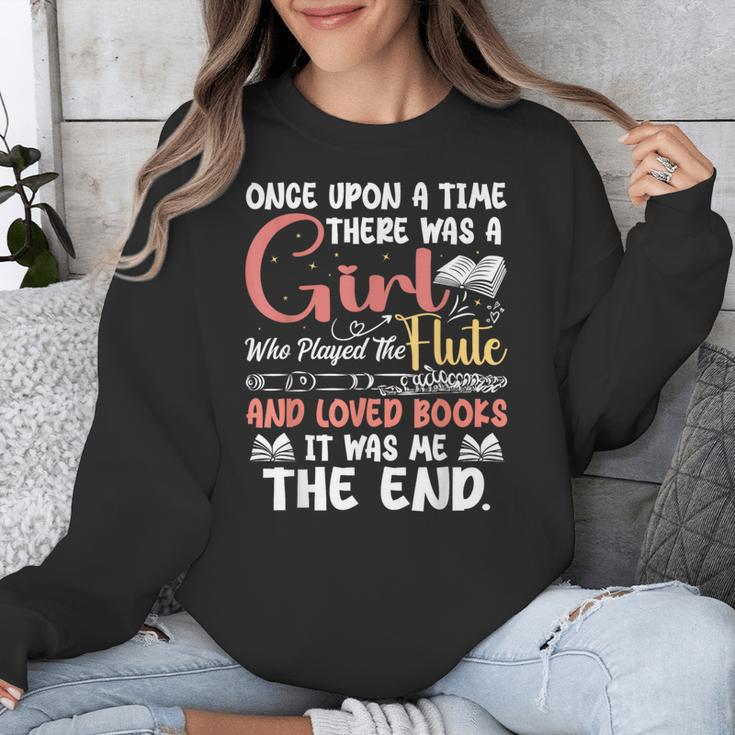 Flute Player Book Lover Flutist Marching Band Musician Flute Unisex Sweatshirt