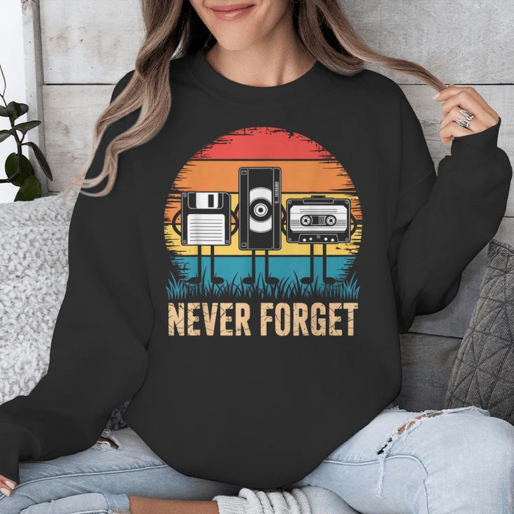 Never Forget Retro 80s 90s Floppy VHS Cassette Nostalgia Unisex Sweatshirt Never Forget Retro 80s 90s Floppy VHS Cassette Nostalgia Unisex Sweatshirt