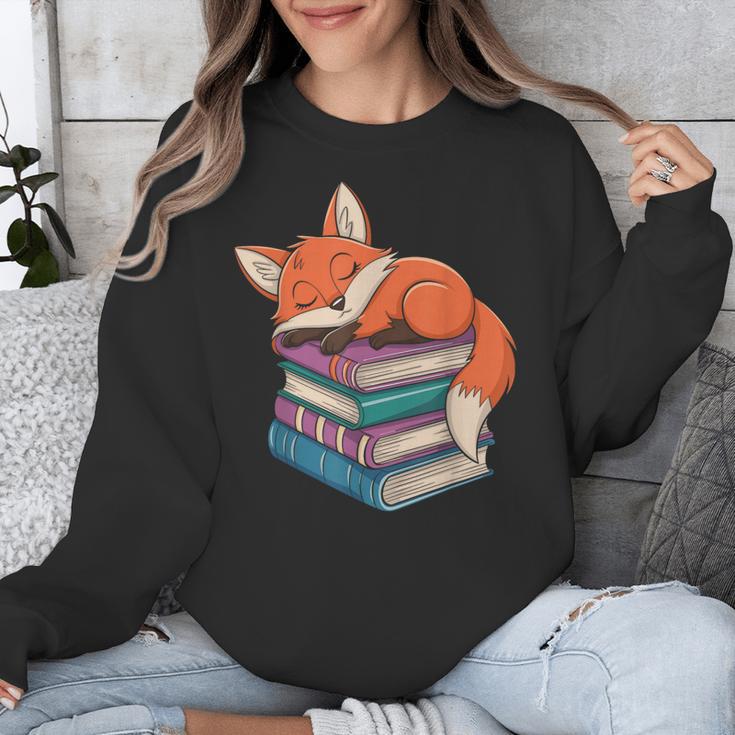 Fox Reading Book Pajama Sleep Unisex Sweatshirt