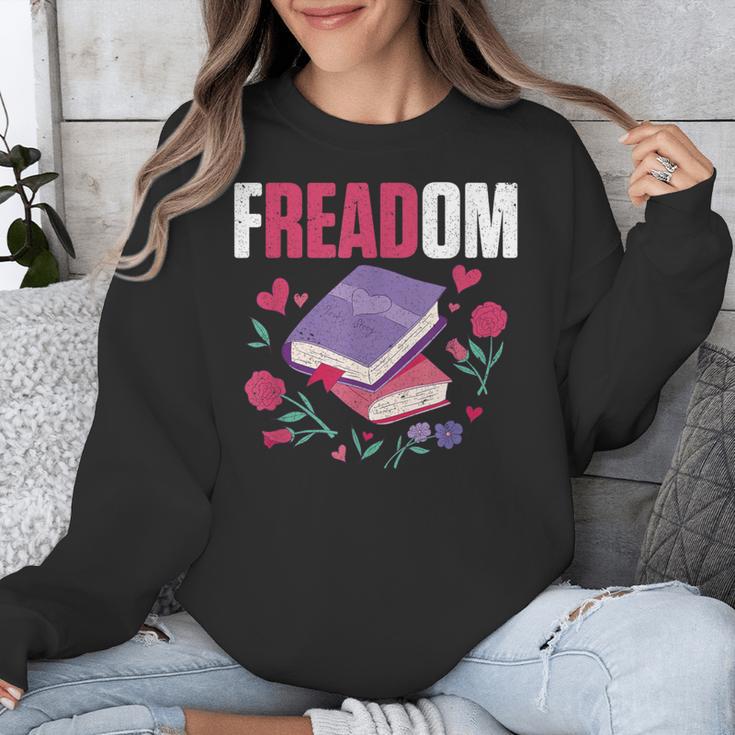 Freadom Anti Ban Books Freedom To Read Book Reading Unisex Sweatshirt