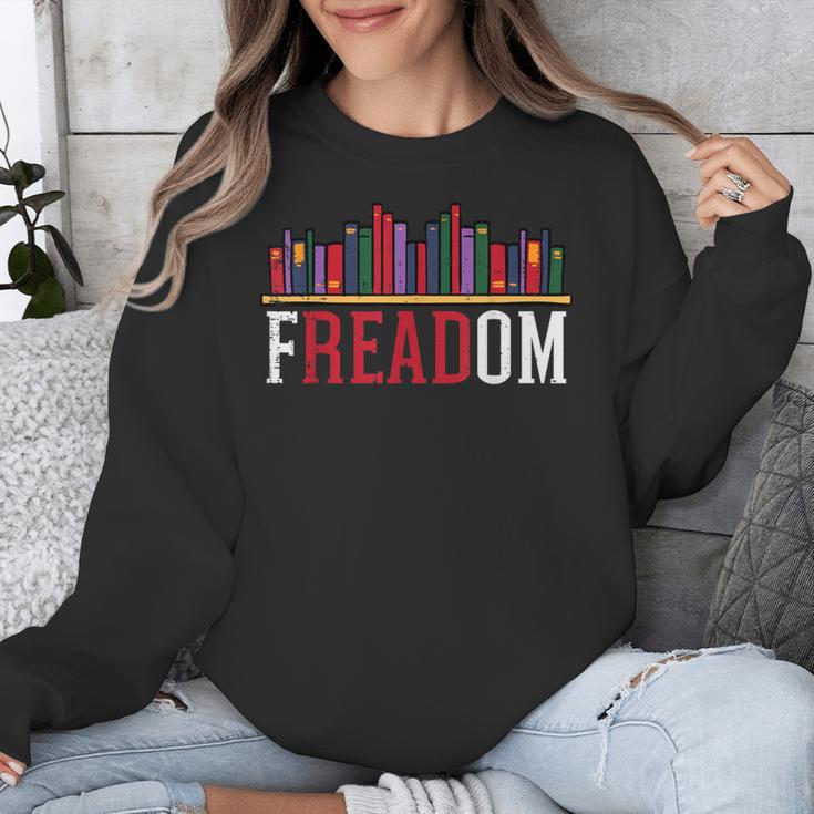 Freadom Shelf Read Reading Book Librarian Men Women Kids Unisex Sweatshirt