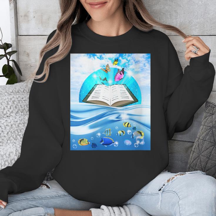 Frutiger Aero Aesthetic Tech Book Butterfly Unisex Sweatshirt