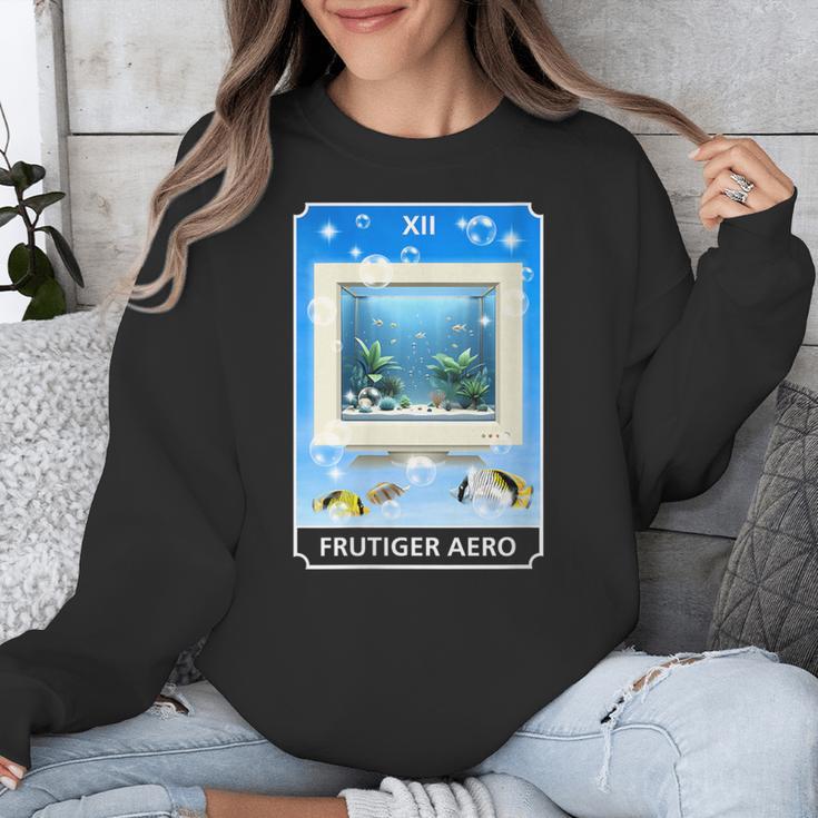 Frutiger Aero Aesthetic Tech Computer Aquarium Tarot Card Unisex Sweatshirt Frutiger Aero Aesthetic Tech Computer Aquarium Tarot Card Unisex Sweatshirt