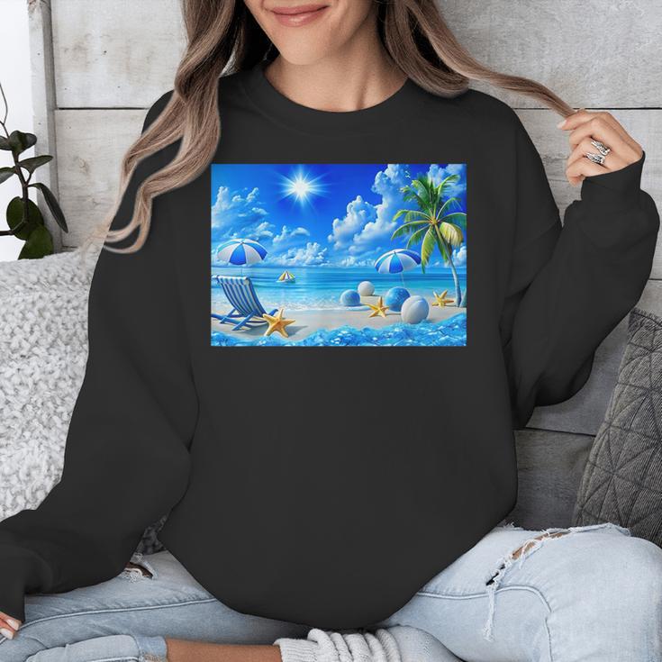 Frutiger Aero Beach Y2k Aesthetic Palm Tree Sand Ocean Men Women Girls Kids Unisex Sweatshirt Frutiger Aero Beach Y2k Aesthetic Palm Tree Sand Ocean Men Women Girls Kids Unisex Sweatshirt