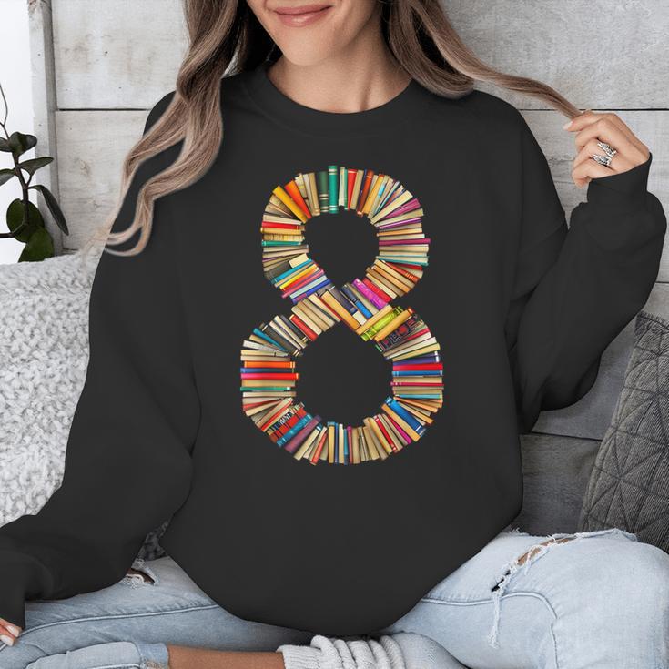 Fun 8th Birthday Books Themed 8 Years Old Boys Kids Girls Unisex Sweatshirt