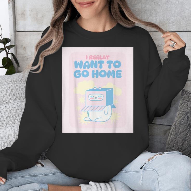 Fun Cute Introvert Cat Character Quote Men Women Unisex Sweatshirt Fun Cute Introvert Cat Character Quote Men Women Unisex Sweatshirt