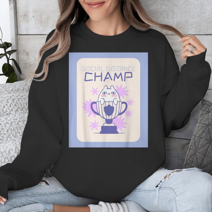 Fun Cute Introvert Cat Character Trophy For Men Women Unisex Sweatshirt Fun Cute Introvert Cat Character Trophy For Men Women Unisex Sweatshirt