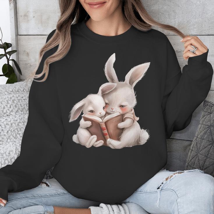 Funny Book Reading Quote For Women And Girls Rabbits Unisex Sweatshirt