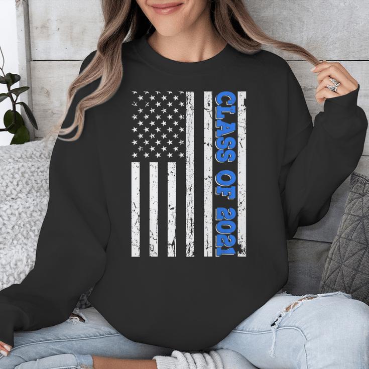 Funny Class Of 2021 American Flag Senior Graduation Unisex Sweatshirt