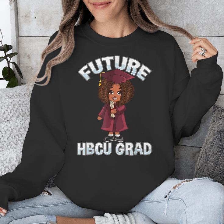 Future HBCU Grad Girl Wearing Graduation Gown Unisex Sweatshirt