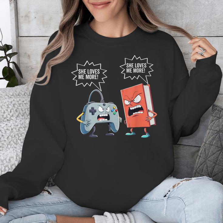 Gamer Book Lover Girl Women Bookworm Video Gaming Daughter Unisex Sweatshirt Gamer Book Lover Girl Women Bookworm Video Gaming Daughter Unisex Sweatshirt