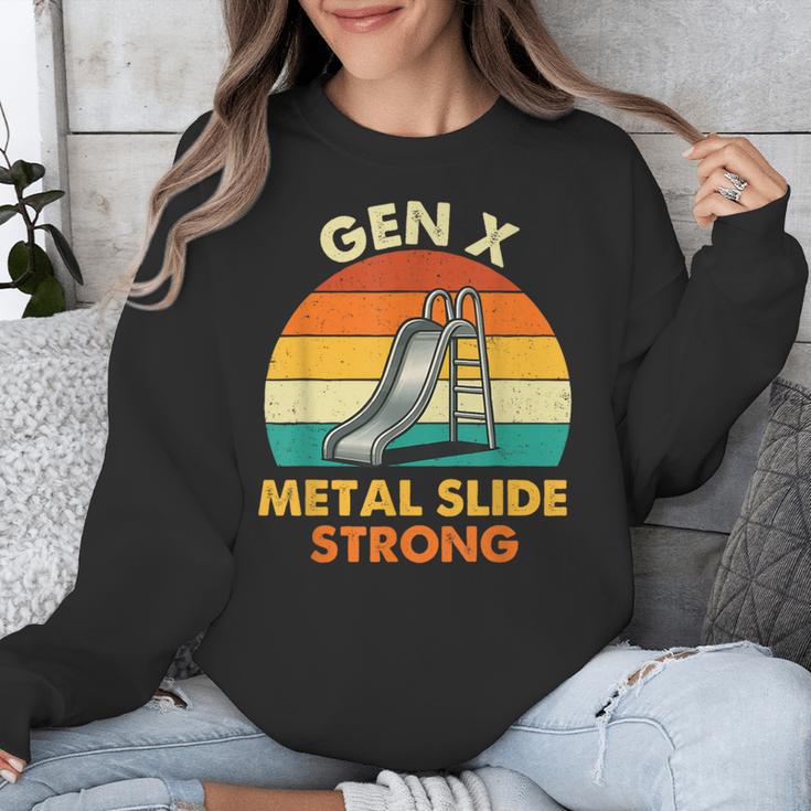 Gen X Slide Strong Generation X Gen Xer Nostalgia Unisex Sweatshirt