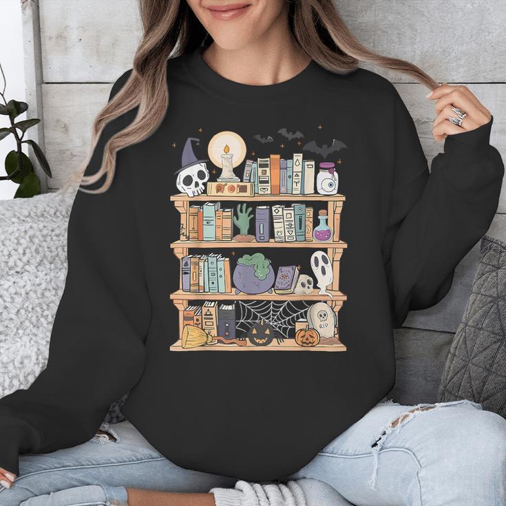 Ghost Book Reading Books Lover Teacher Happy Halloween Unisex Sweatshirt