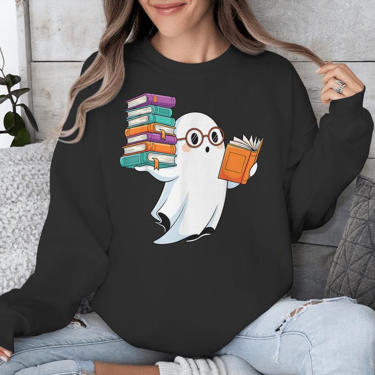 Ghost Reading Books Halloween Library Unisex Sweatshirt Ghost Reading Books Halloween Library Unisex Sweatshirt