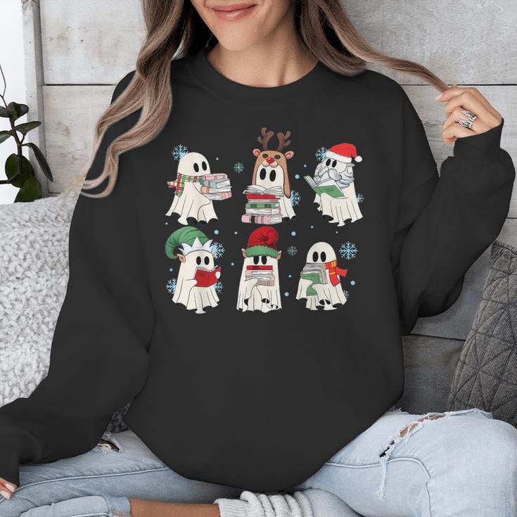 Ghost Santa Elf Squad Read Books Bookish Librarian Christmas Unisex Sweatshirt Ghost Santa Elf Squad Read Books Bookish Librarian Christmas Unisex Sweatshirt