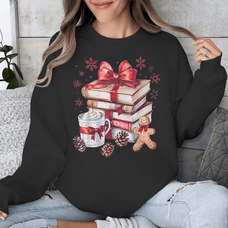 Girly Coquette Gingerbread Books And Hot Cocoa Cozy Season Unisex Sweatshirt Girly Coquette Gingerbread Books And Hot Cocoa Cozy Season Unisex Sweatshirt