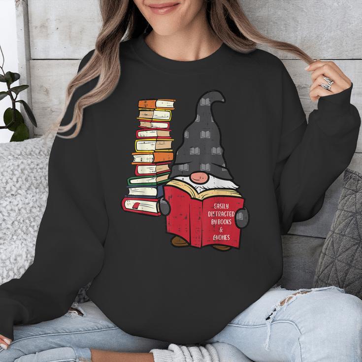 Gnome Read Reading Book Librarian Across America Women Kids Unisex Sweatshirt