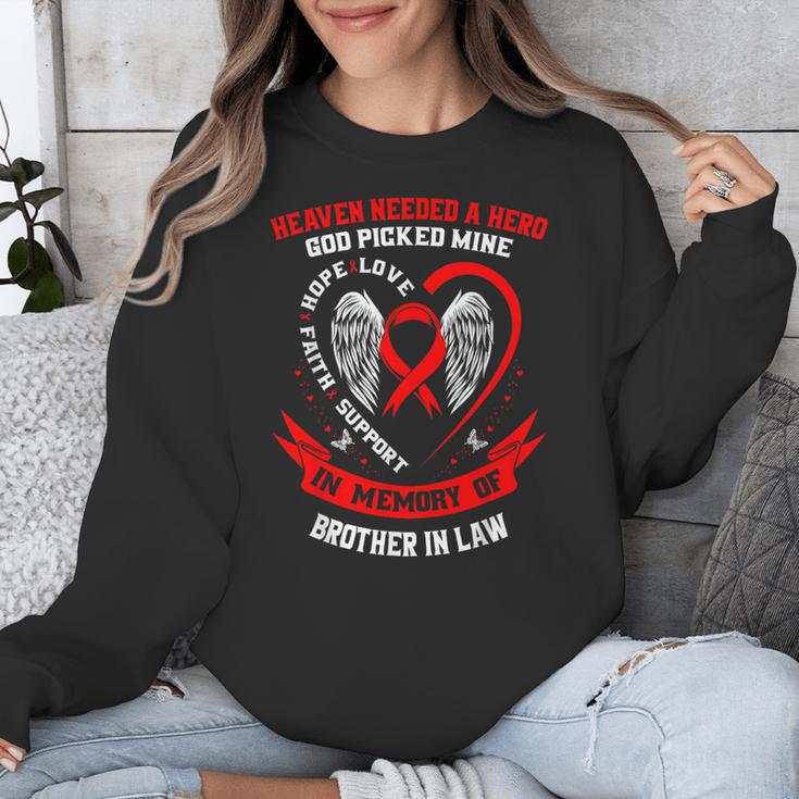 Go Red In Memory Of Brother In Law Heart Disease Awareness Unisex Sweatshirt