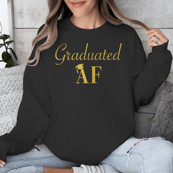 GradShirt For Women Graduated AF Graduation GIft Unisex Sweatshirt