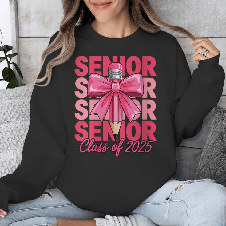 Graduate 2025 For Senior 2025 Graduation Coquette Pink Bow Unisex Sweatshirt