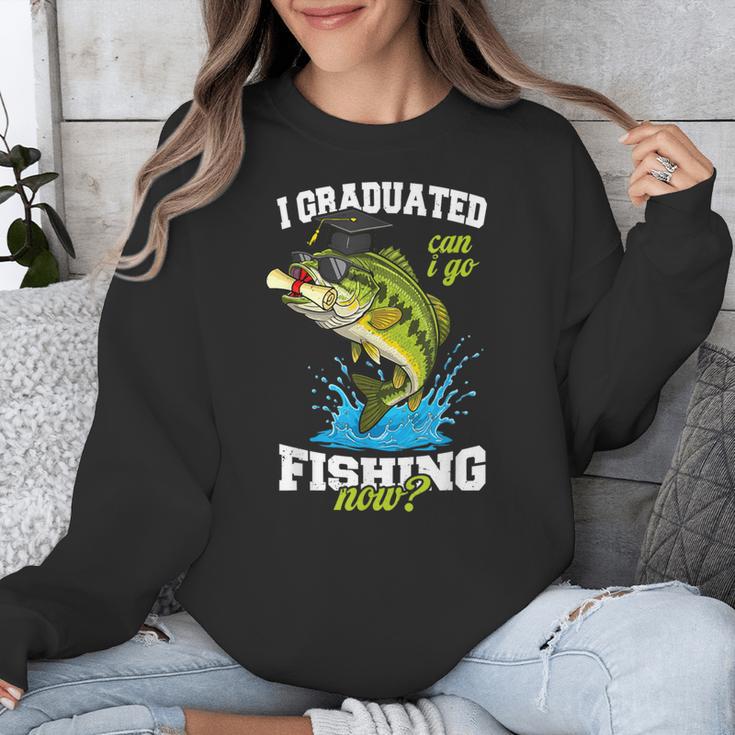 I Graduated Can I Go Fishing Now 2025 Graduation Fisher Unisex Sweatshirt