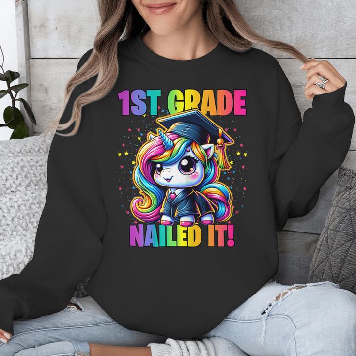 Graduation 1st Grade Unicorn Nailed It Girls Grad Magical Unisex Sweatshirt