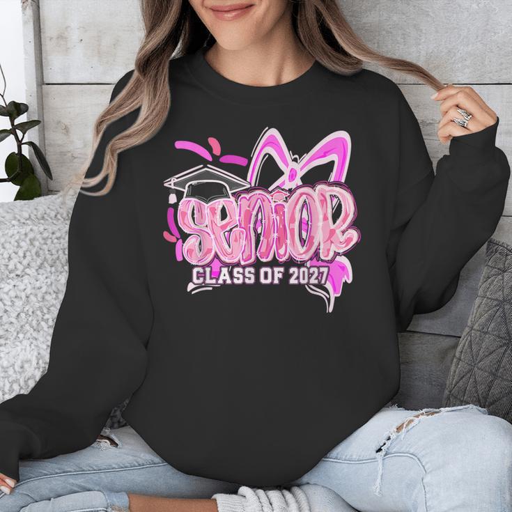 Graduation 2027 Senior 2027 Class Of 2027 Coquette Pink Girl Unisex Sweatshirt