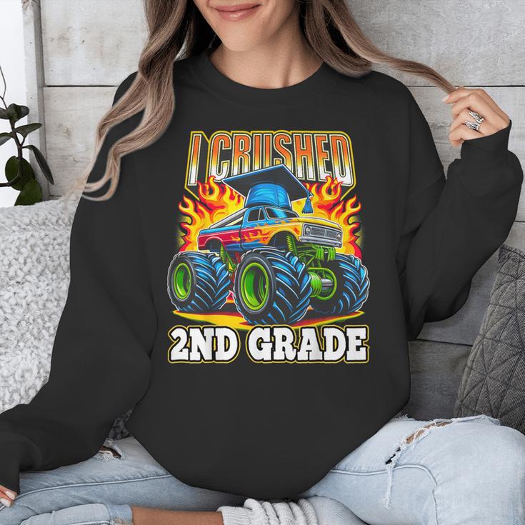 Graduation 2nd Grade Monster Truck Boys I Crushed Grad Unisex Sweatshirt