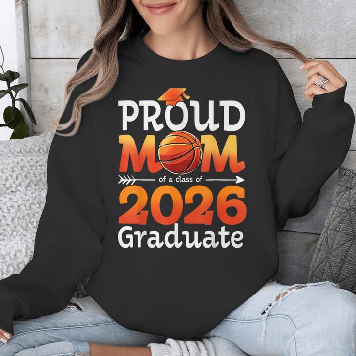 Graduation Basketball Retro Proud Mom Of A 2026 Graduate Unisex Sweatshirt