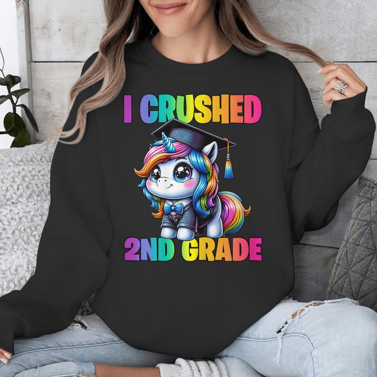 Graduation I Crushed 2nd Grade Unicorn Girls Grad Magical Unisex Sweatshirt