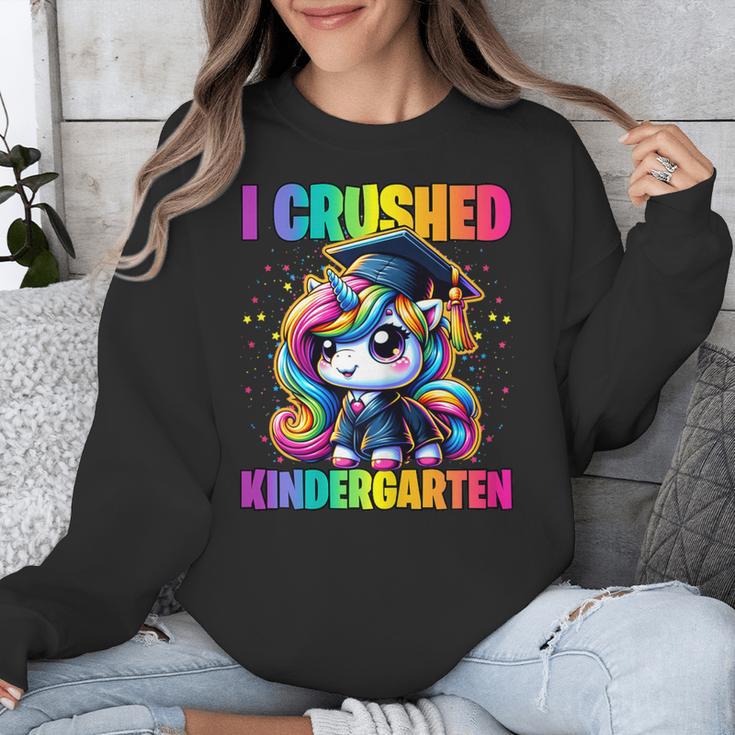 Graduation I Crushed Kindergarten Unicorn Girls Grad Magical Unisex Sweatshirt