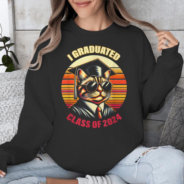 Graduation Day 2024 Graduate For School Degree College Cat Men Women Unisex Sweatshirt
