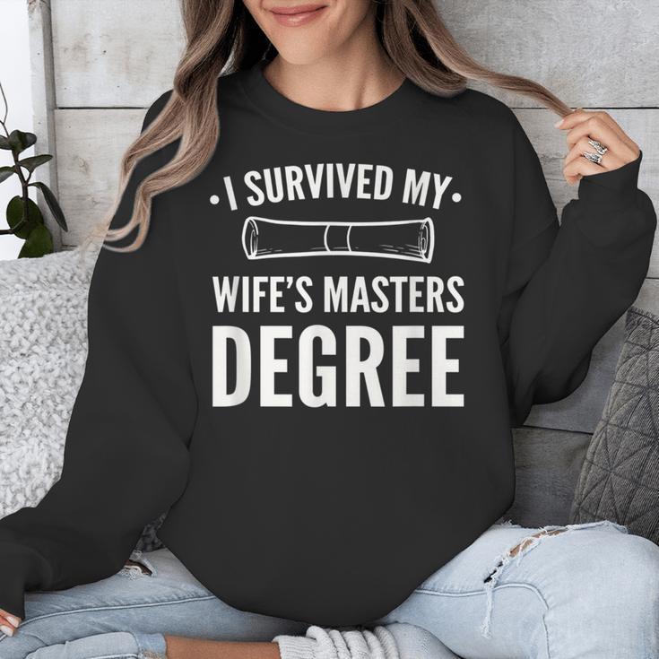 Graduation Day Husband I Survived My Wifes Masters Degree Unisex Sweatshirt