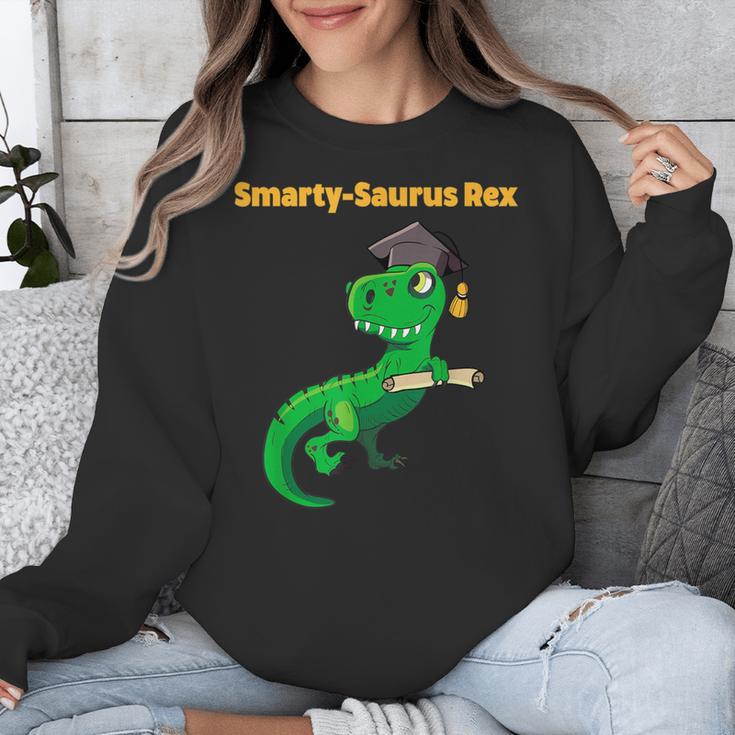 Graduation Dinosaur Smarty Saurus Rex Diploma Dinosaur Unisex Sweatshirt