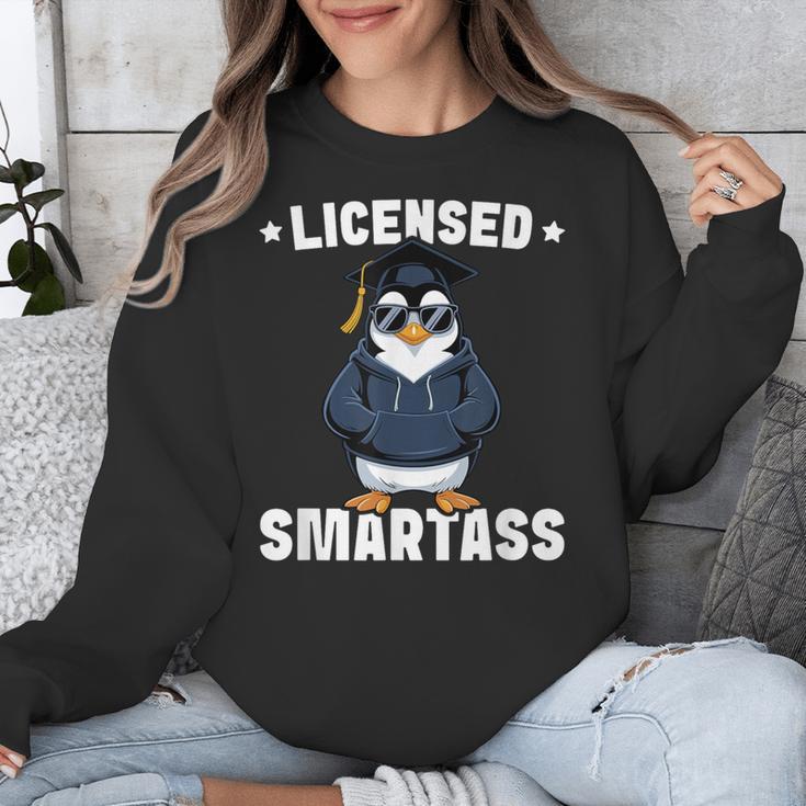 Graduation Penguin Licensed Smartass Graduate Unisex Sweatshirt