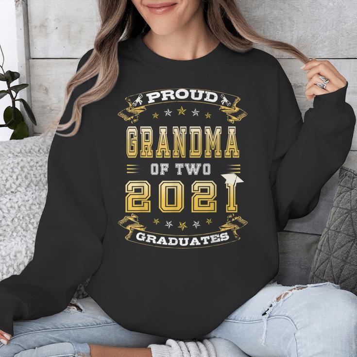 Graduation Proud Grandma Of Two 2021 Graduates High School Unisex Sweatshirt