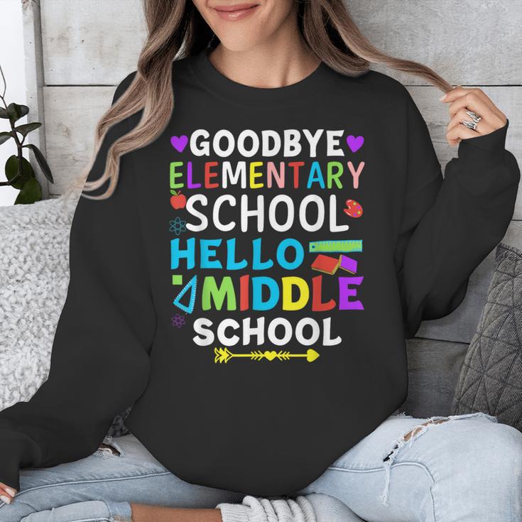 Graduation Shirt For 5th Grader Goodbye Hello Middle School Unisex Sweatshirt