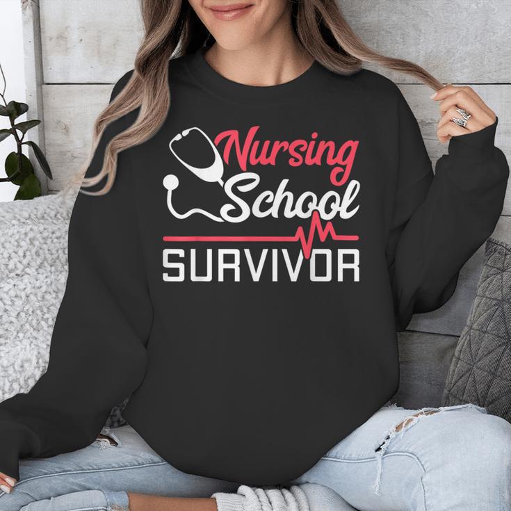 Graduation Shirt For Nurses Nursing School Survivor Tee Unisex Sweatshirt