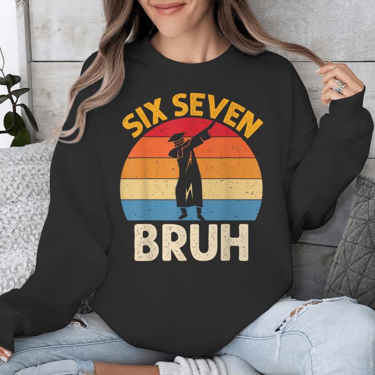 Graduation Six Seven Bruh Dabbing 67 Meme 6 7 Boys Kids Unisex Sweatshirt
