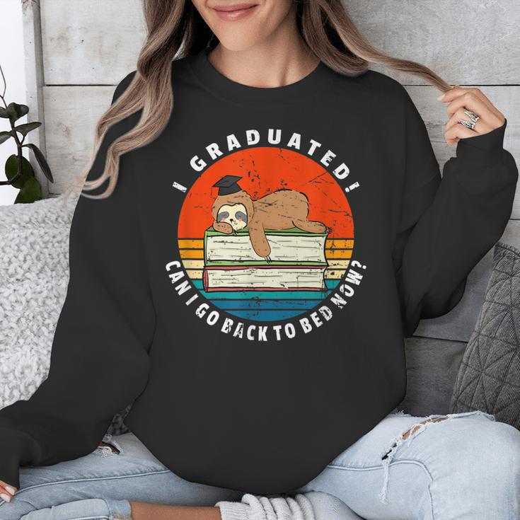 Graduation Sloth Can I Go Back To Bed Now Vintage Unisex Sweatshirt