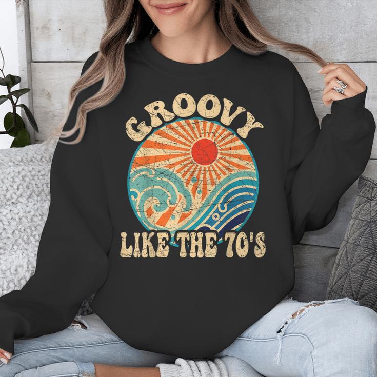 Groovy Like The 70s Aesthetic Nostalgia 1970's Retro Unisex Sweatshirt
