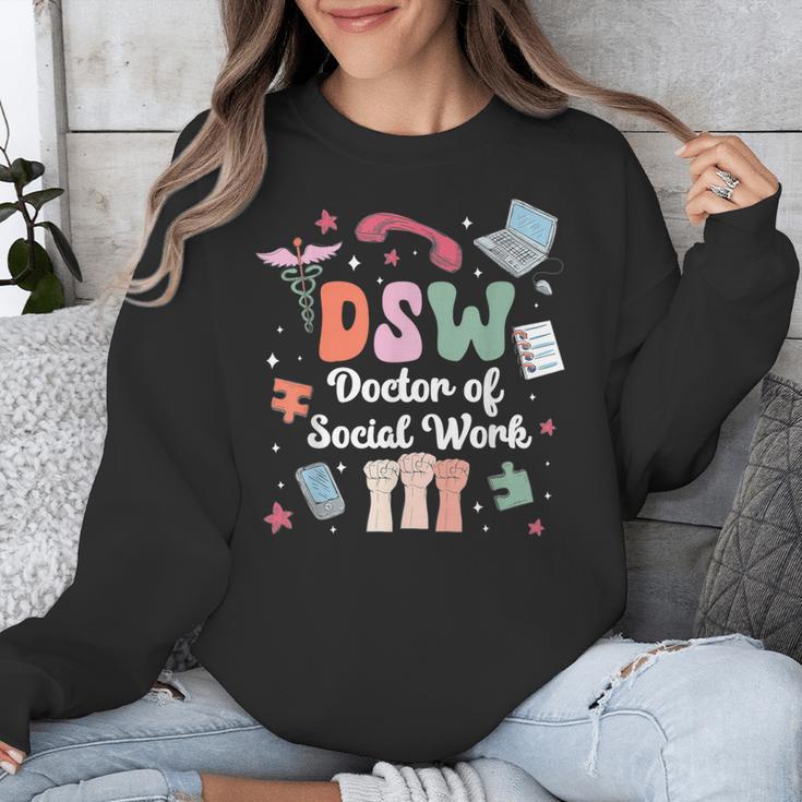 Groovy DSW Doctor Of Social Work Graduation DSW Graduate Unisex Sweatshirt