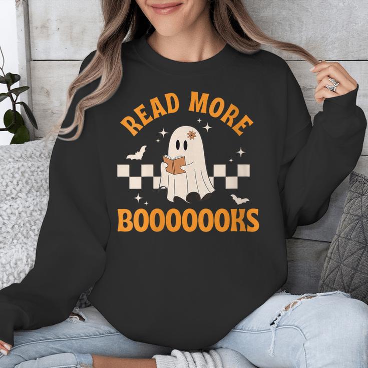 Groovy Halloween Teacher Spooky Read More Book Women Girl Unisex Sweatshirt Groovy Halloween Teacher Spooky Read More Book Women Girl Unisex Sweatshirt