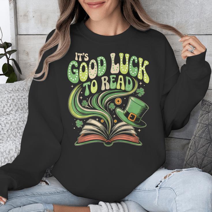 Groovy It's Good Luck To Read St Patrick's Day Book Lucky Unisex Sweatshirt Groovy It's Good Luck To Read St Patrick's Day Book Lucky Unisex Sweatshirt