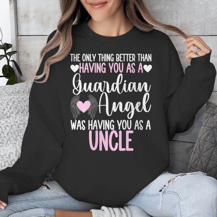 Guardian Angel Memorial In Memory Of Uncle Niece Nephew Unisex Sweatshirt Guardian Angel Memorial In Memory Of Uncle Niece Nephew Unisex Sweatshirt