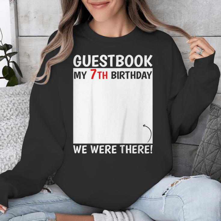 Guestbook 7th Birthday 7 Year Old Born 2018 Bday Unisex Sweatshirt Guestbook 7th Birthday 7 Year Old Born 2018 Bday Unisex Sweatshirt
