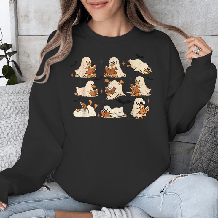 Halloween Ghost Book Lover Unisex Sweatshirt