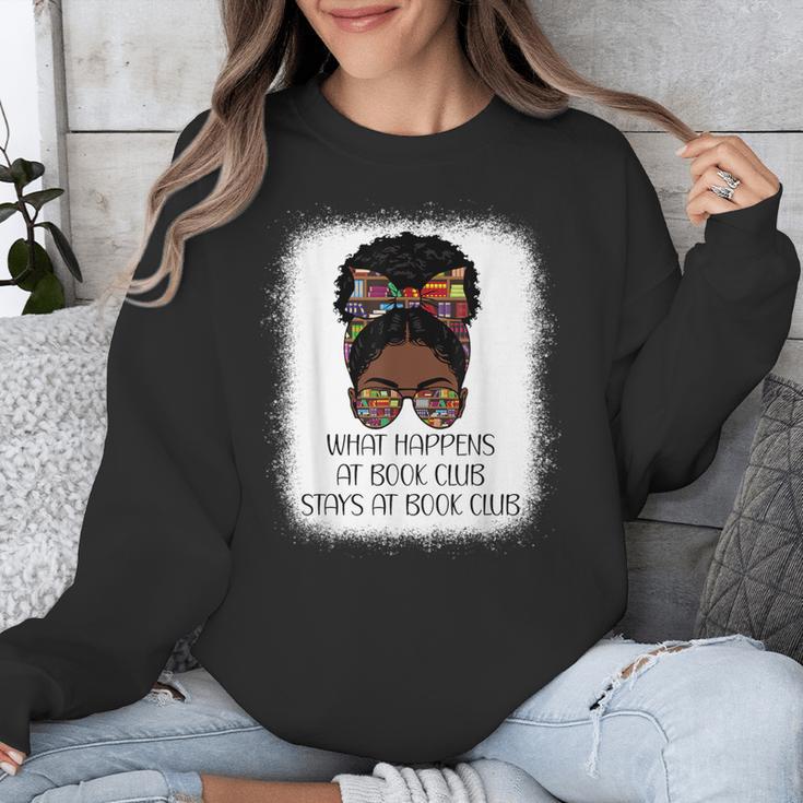 What Happens At Book Club Stays At Book Club Black Women Unisex Sweatshirt What Happens At Book Club Stays At Book Club Black Women Unisex Sweatshirt