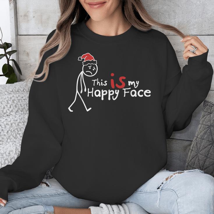This Is My Happy Face List Christmas Introvert Unisex Sweatshirt